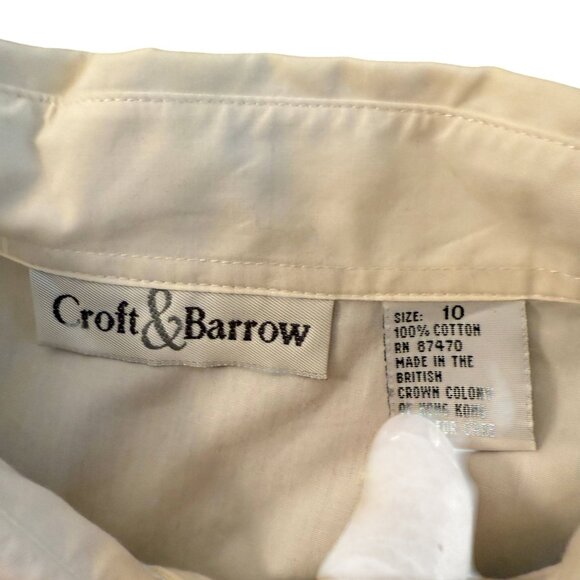 VTG Croft & Barrow 100% Cotton Button Up Shirt Women 10 White Embroidered - Picture 2 of 12